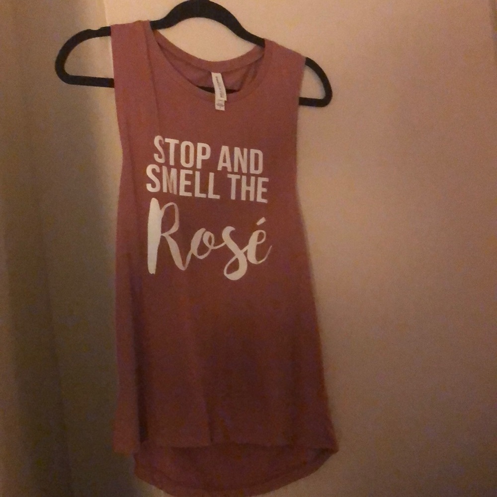 Stop and Smell the Rose feminine cut muscle tank
